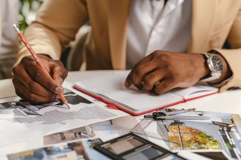 Sample image of an architect developing plans